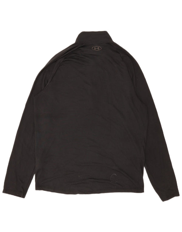Under Armour Haut à col zippé à manches longues XL Noir Polyester Homme