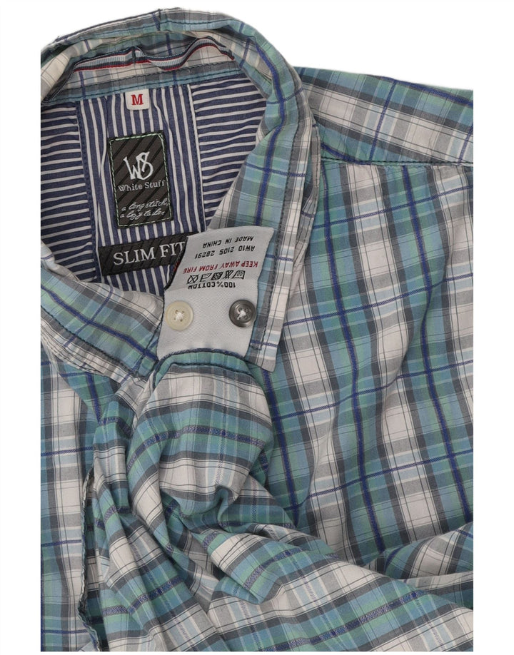 Chemise Slim Fit Homme White Stuff Coton à Carreaux Bleu Moyen