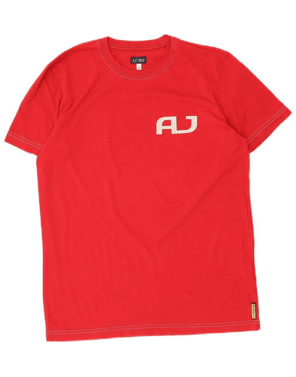 Armani Jeans T-shirt graphique pour femme UK 18 XL Coton rouge