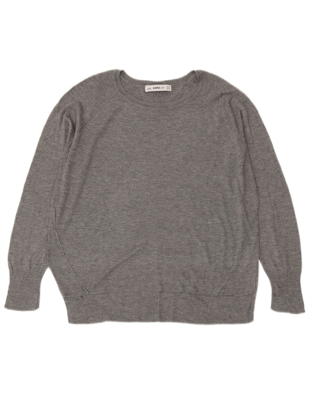 Zara Pull col bateau pour femme UK 14 Gris moyen