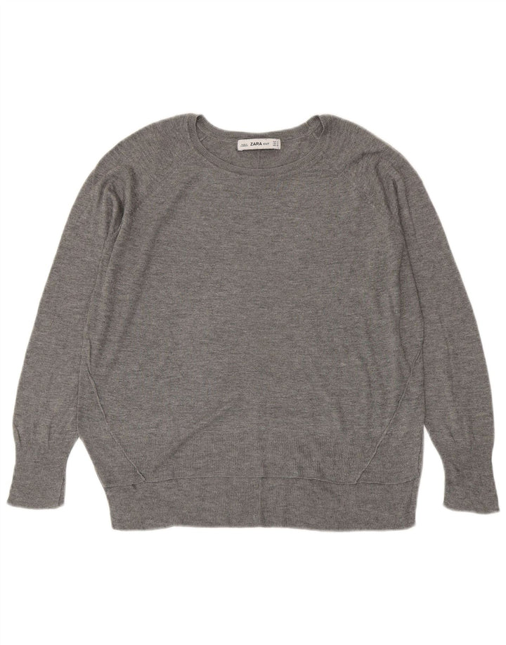 Zara Pull col bateau pour femme UK 14 Gris moyen