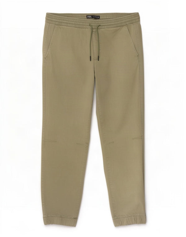 Zara Pantalon de jogging pour homme Large W32 L27 Kaki Coton