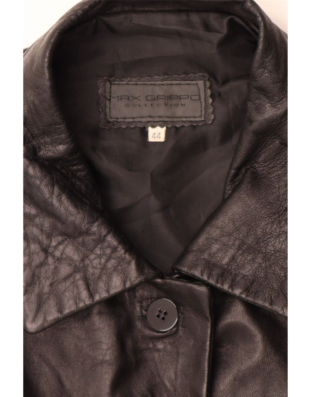 Max Grippo Veste en cuir pour femme EU 44 XL Cuir noir