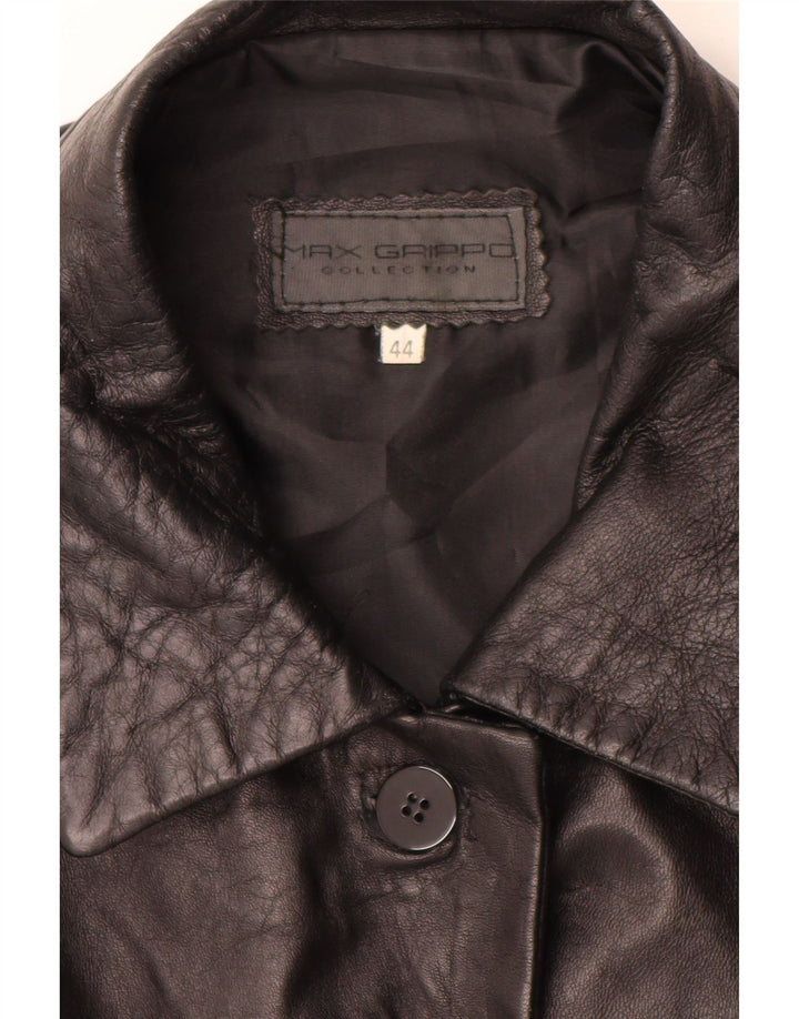 Max Grippo Veste en cuir pour femme EU 44 XL Cuir noir
