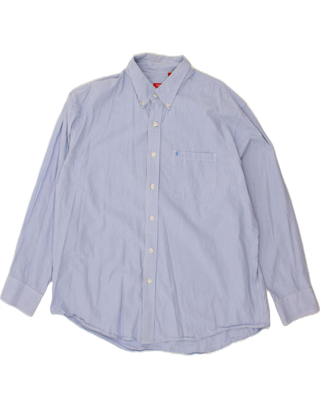IZOD Mens Shirt XL Blue Pinstripe Cotton Vintage Izod and Second-Hand Izod from Messina Hembry 