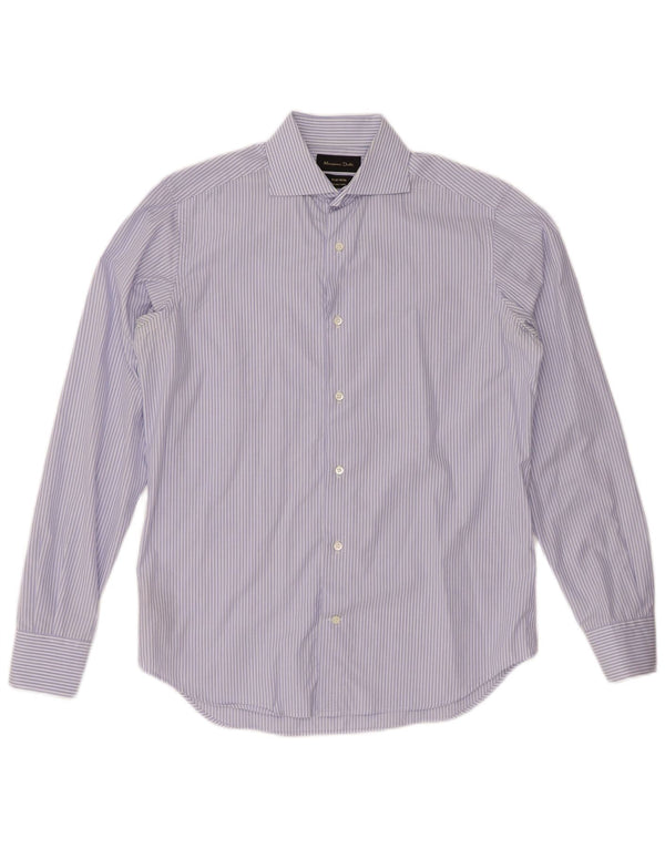 MASSIMO DUTTI Chemise homme Taille 15 38 Coton à fines rayures bleu moyen