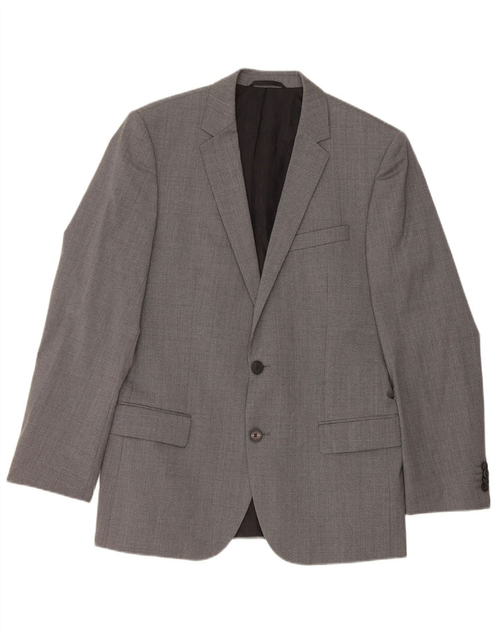 Hugo Boss Veste blazer à 2 boutons pour homme EU 48 Gris moyen laine vierge