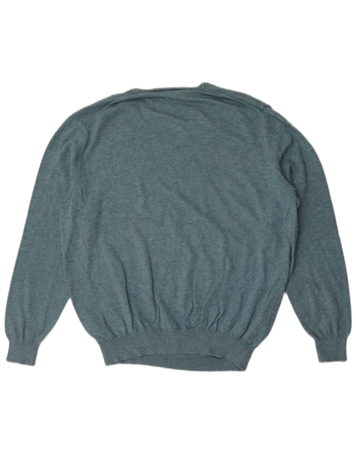 Massimo Dutti Pull col V pour homme en coton bleu Taille L