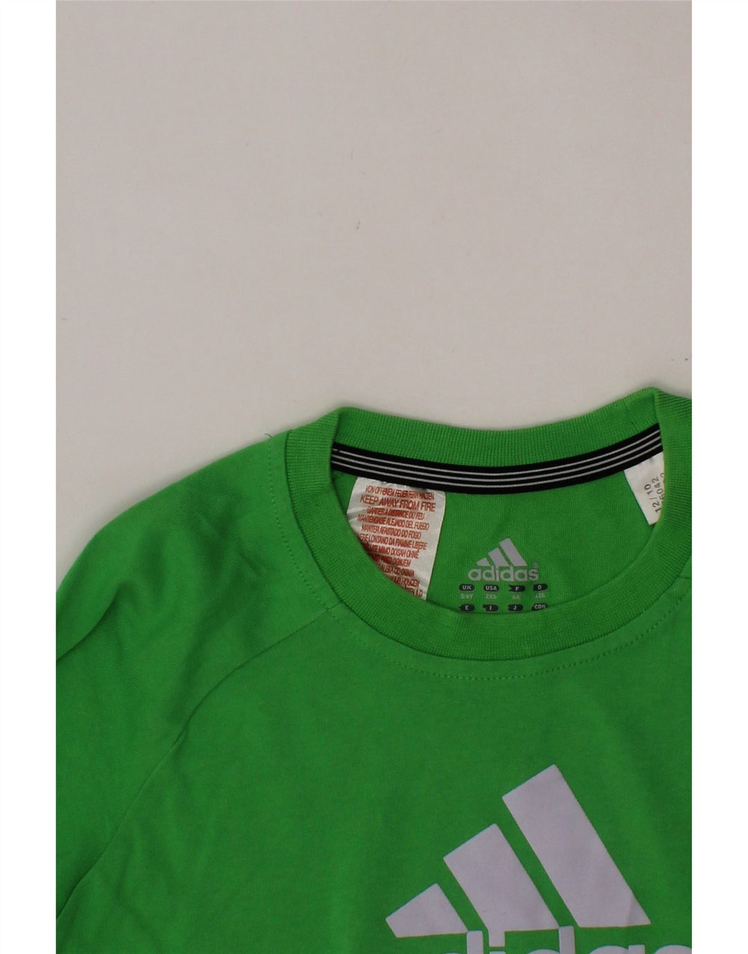 ADIDAS Garçon Climalite Graphic T-Shirt Top 5-6 ans Vert Coton