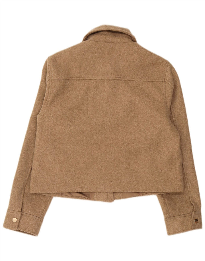 Zara Womens Bomber Jacket UK 10 Petit Marron Polyester
