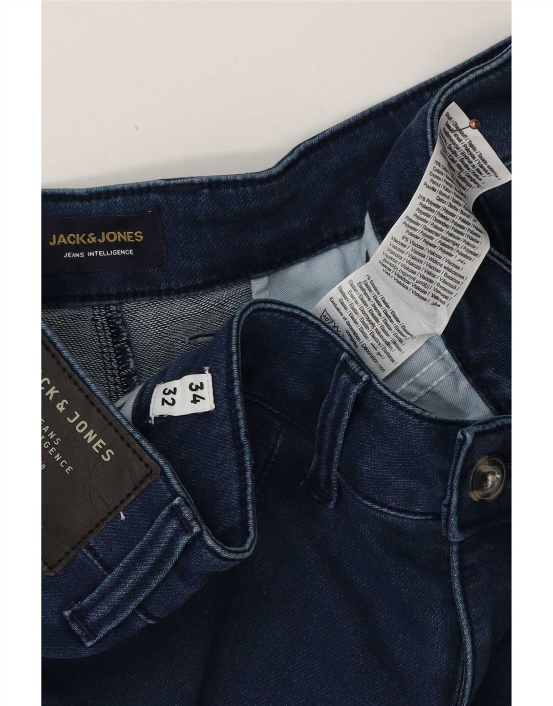 Jack & Jones Jean Droit Homme W34 L32 Bleu Coton