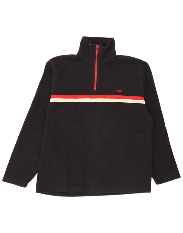 K-Way Pull polaire à col zippé pour homme rayé noir moyen
