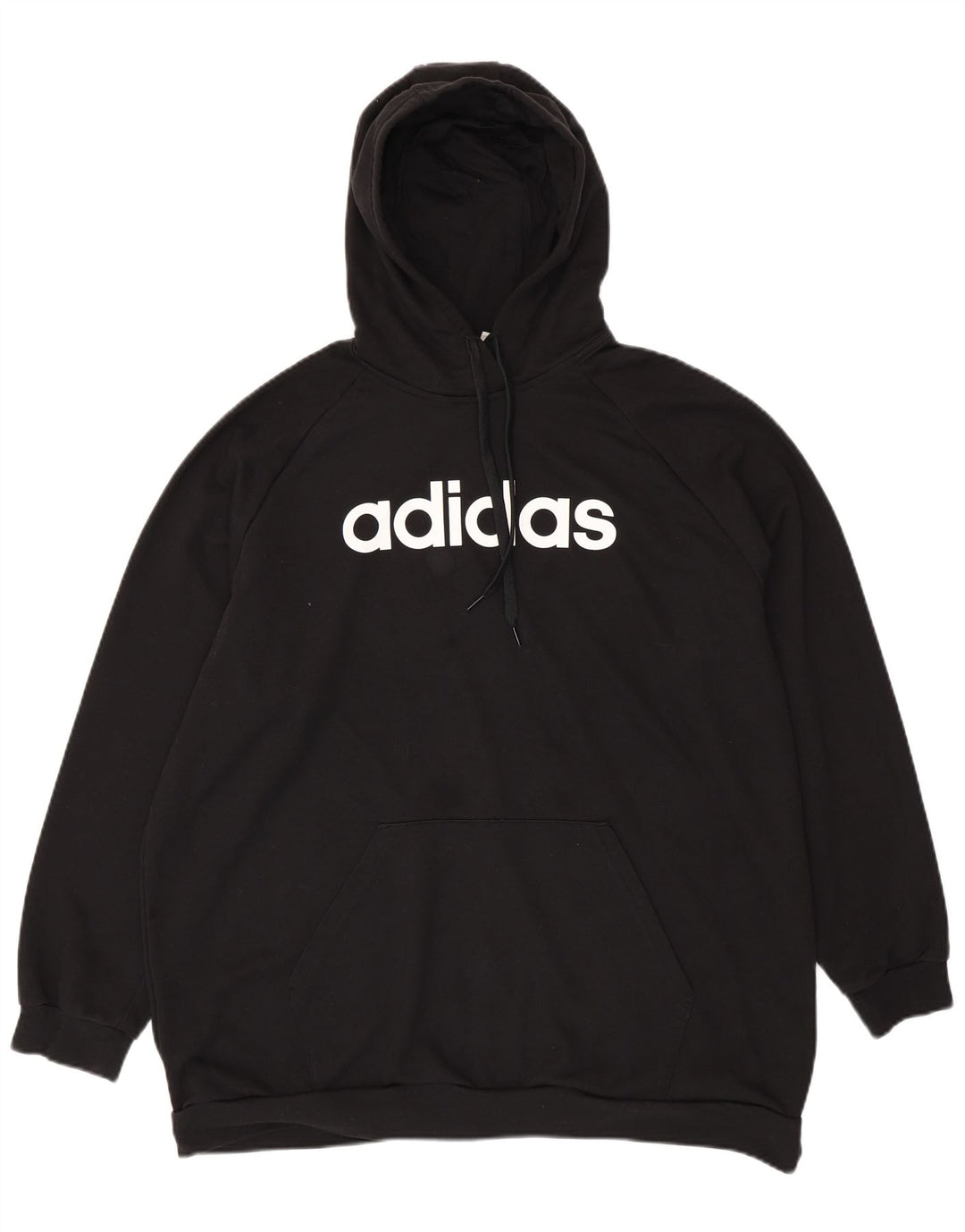 ADIDAS Pull à capuche graphique pour femme UK 24/26 2XL Coton noir