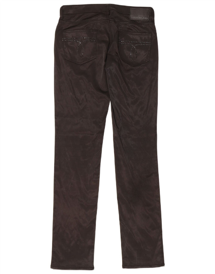 CALVIN KLEIN Pantalon décontracté slim femme W29 L34 Noir Polyester