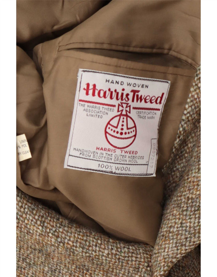 Harris Tweed Veste blazer à 2 boutons pour homme UK 36 Petite laine kaki