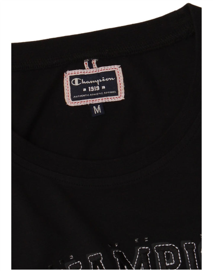 Champion T-shirt graphique pour femme UK 12 Noir moyen