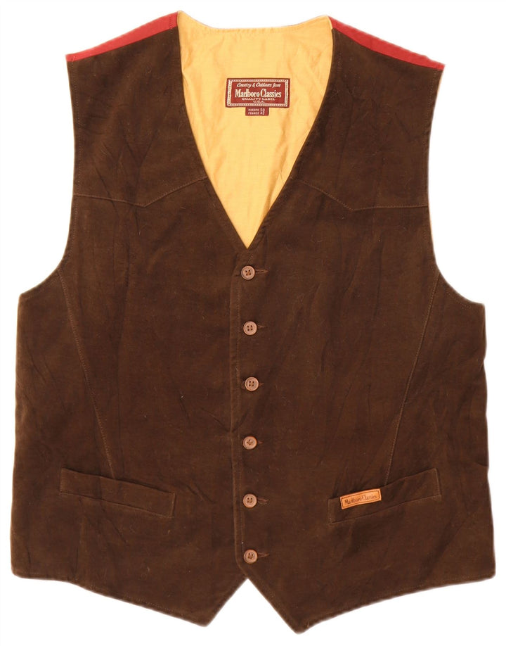 MARLBORO CLASSICS Gilet Homme EU 50 Coton Marron Moyen