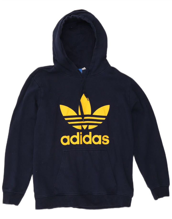 ADIDAS Pull à capuche graphique pour homme en coton bleu marine moyen