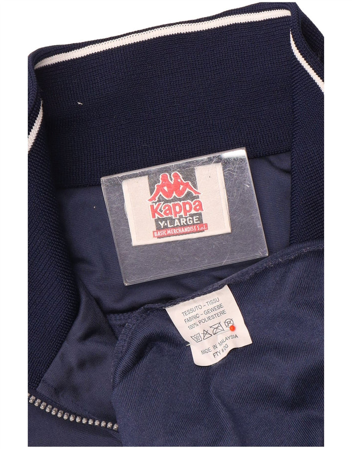 Kappa Haut de survêtement surdimensionné à col zippé pour homme Bleu marine Taille L