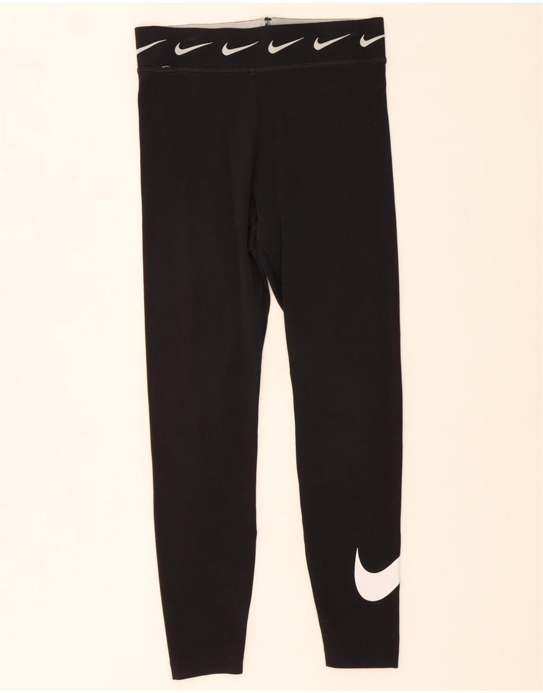 NIKE Womens Graphic Leggings UK 14 Medium  Black Cotton Vintage Nike and Second-Hand Nike from Messina Hembry 