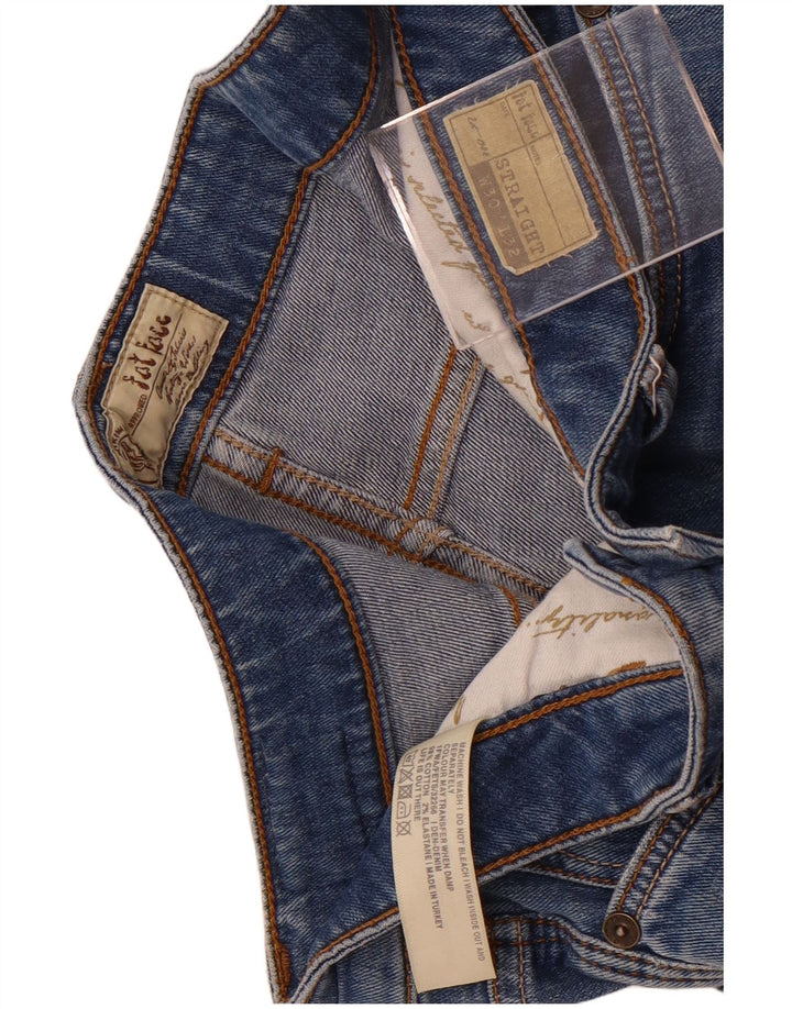 Fat Face Jean droit vieilli femme W30 L28 coton bleu