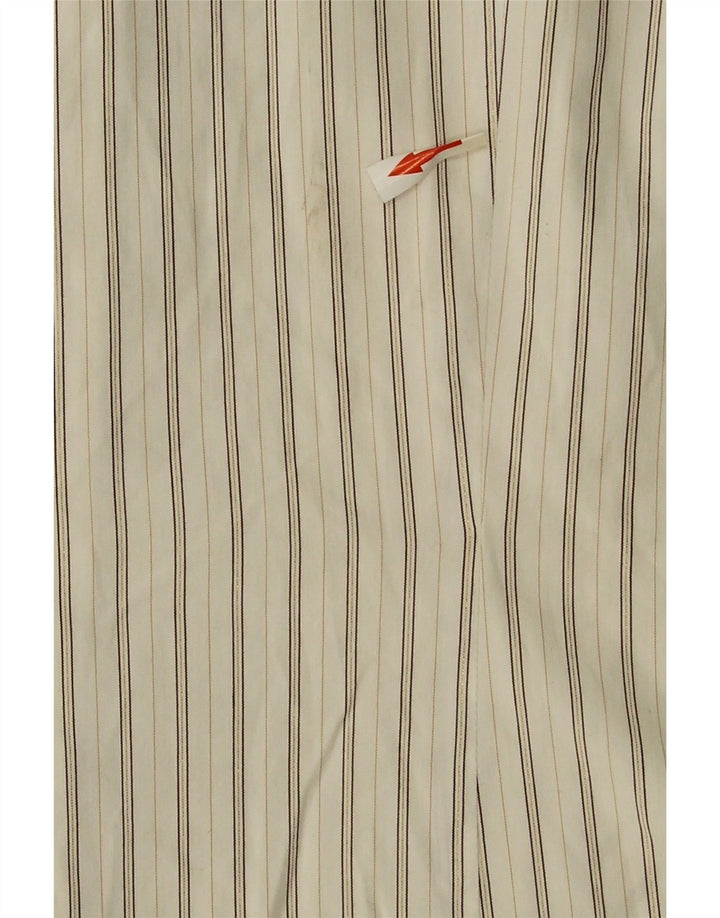 Marks & Spencer Chemise Femme UK 16 Grand Coton Rayé Blanc