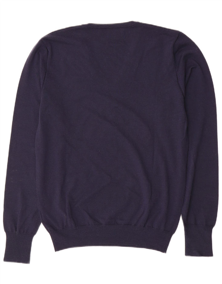 LIU JO Pull col V pour femme UK 18 XL Bleu marine Laine