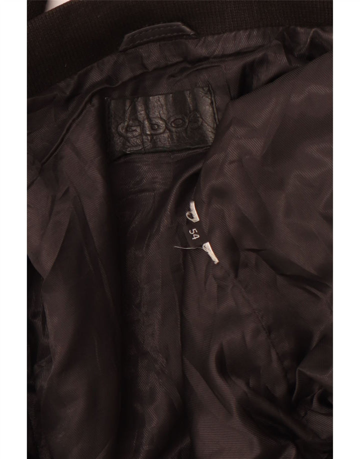 VINTAGE Veste en cuir homme UK 38 Moyen Noir