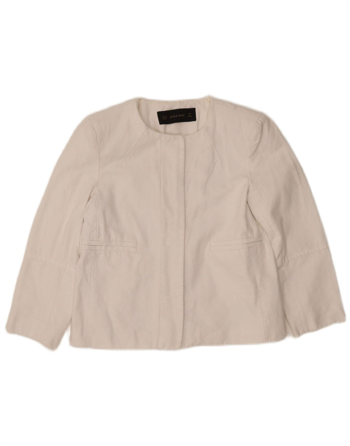 ZARA Femme Veste Blazer UK 6 XS Blanc