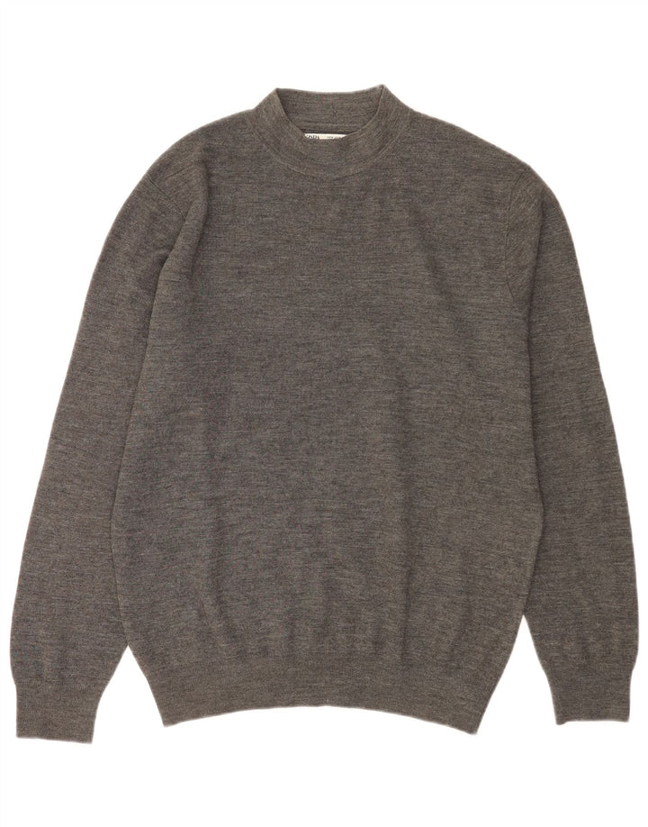 Zara Pull Col Roulé Homme Gris Moyen Acrylique