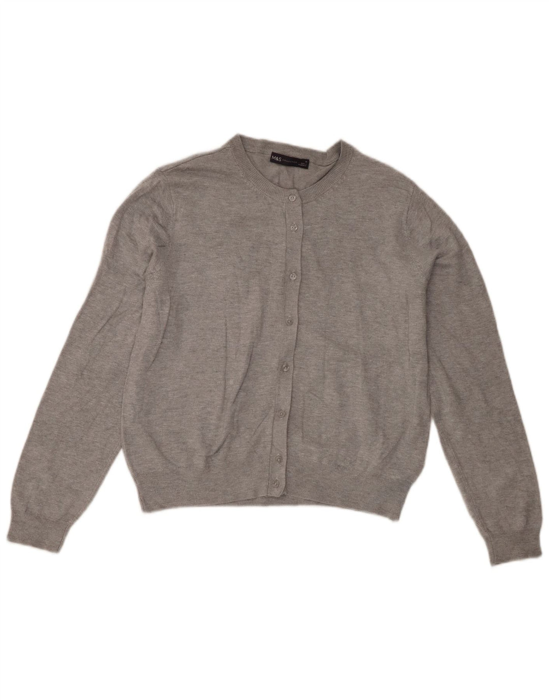 Marks & Spencer Pull Cardigan Femme UK 16 Large Gris Viscose