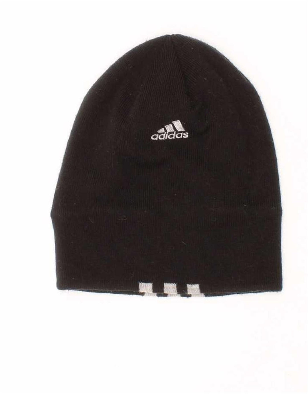 Adidas Boys Beanie Hat One Size Black Striped Polyester