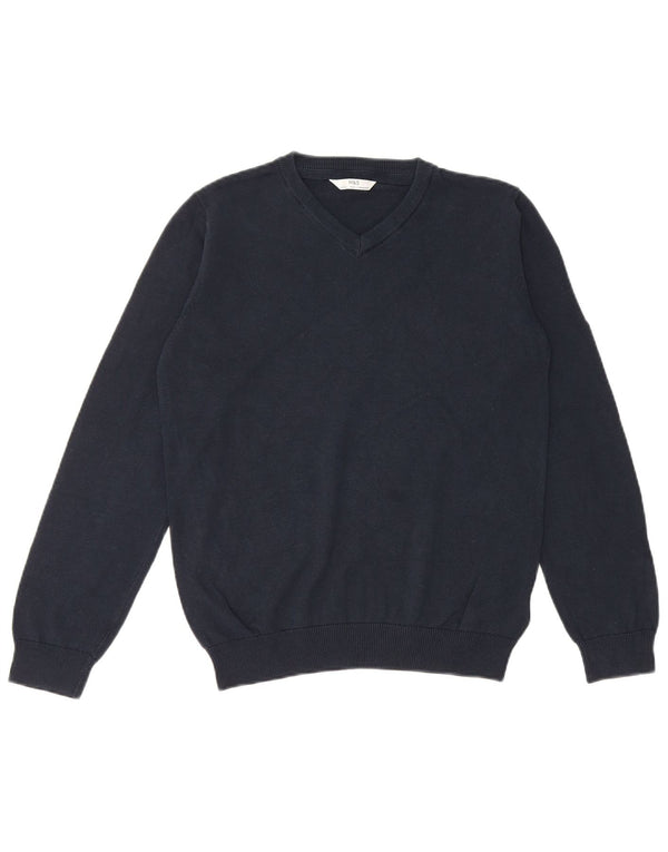 Marks & Spencer Pull col V garçon 12-13 ans Bleu Marine Coton