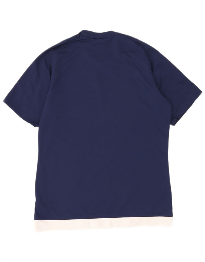 Adidas Hommes Climalite T-Shirt Top Bleu Marine Colorblock Polyester