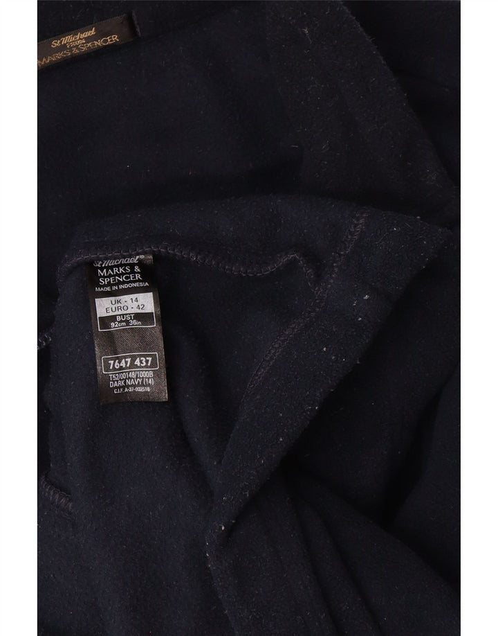 Marks & Spencer Veste polaire pour femme UK 14 Large Bleu marine Polyester