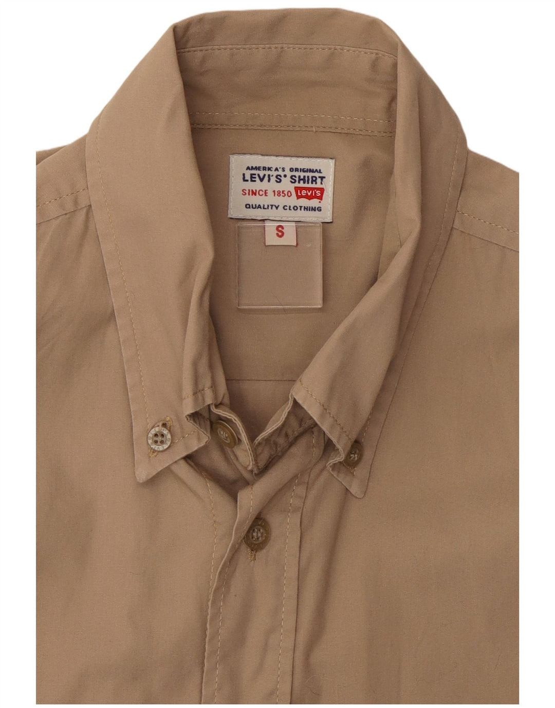 Levi's Chemise à Manches Courtes Homme Small Beige Coton