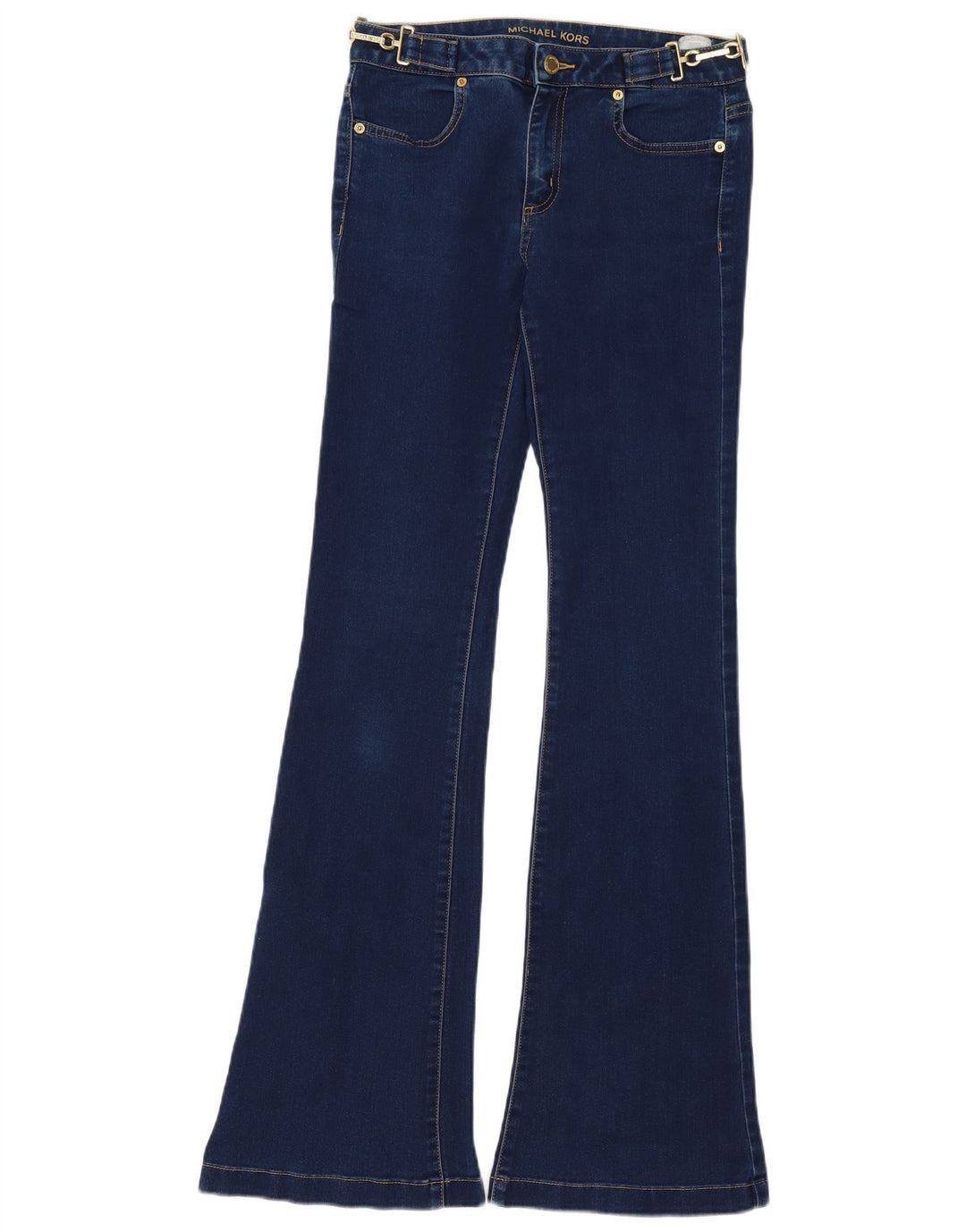 MICHAEL KORS Jean évasé pour femme US 4 Small W27 L34 Bleu marine Coton