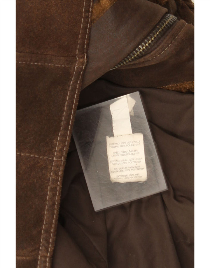 Veste en cuir à capuche femme vintage IT 48 XL Cuir Marron
