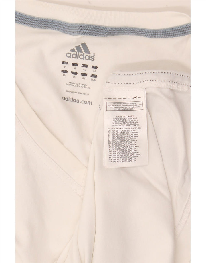 Adidas Débardeur Femme UK 14 Coton Blanc Moyen