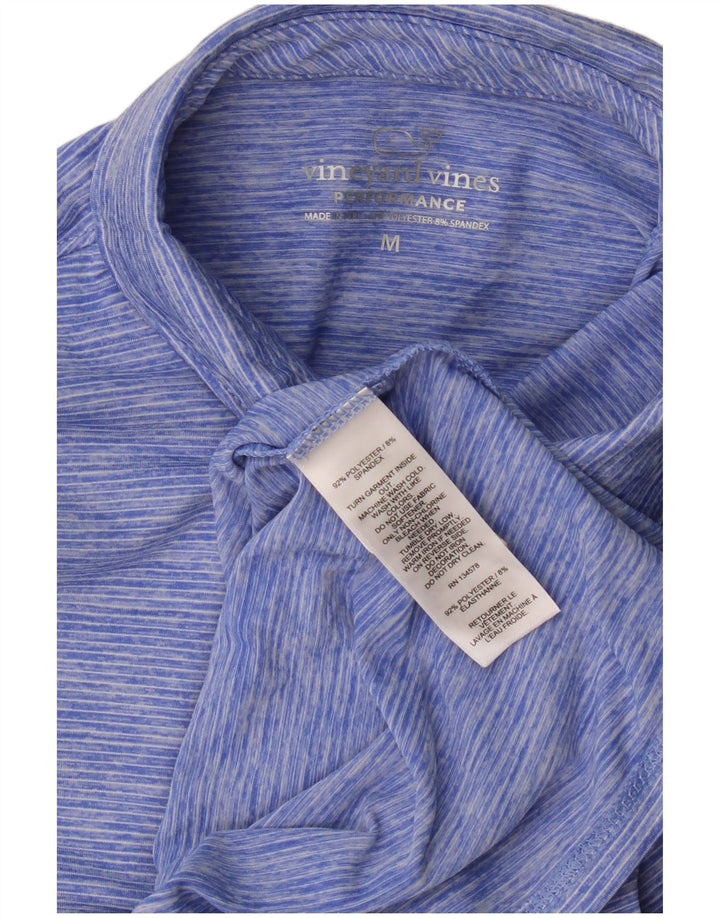 Vineyard Vines Polo Femme UK 44 Bleu Moyen Rayé Polyester