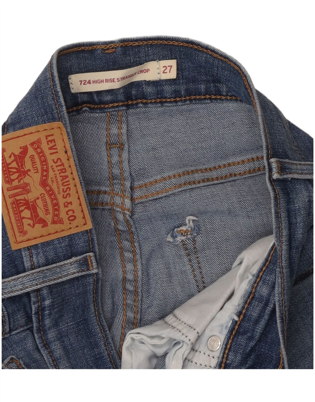 Levi's Jean 724 Coupe Droite Taille Haute Femme W27 L26 Bleu