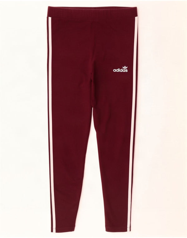 Adidas Leggings Femme UK 16 Grand Coton Bordeaux