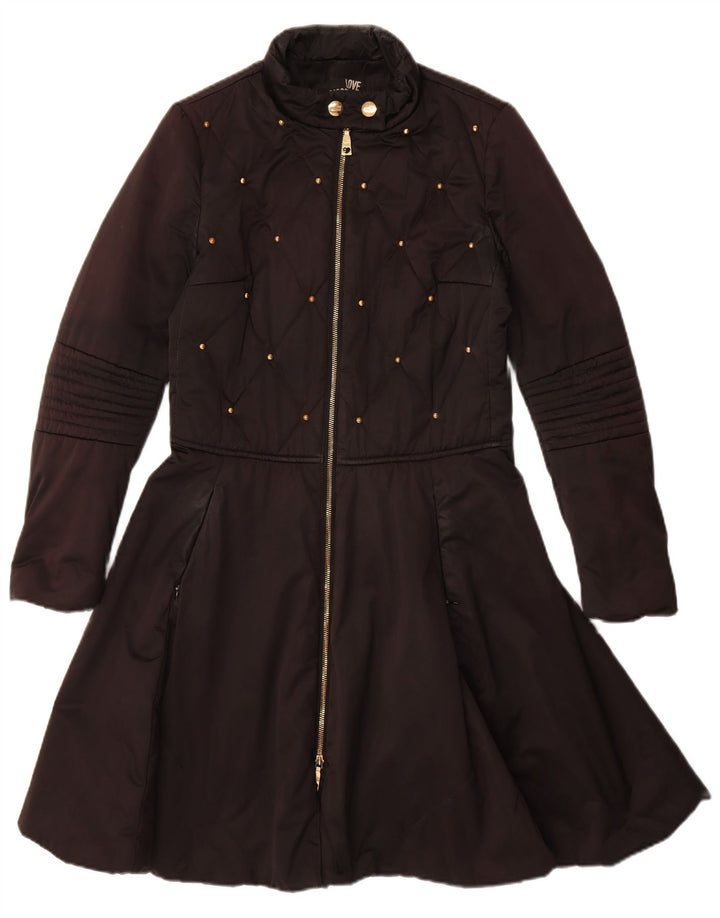 Moschino Manteau Femme UK 8 Small Noir Polyester
