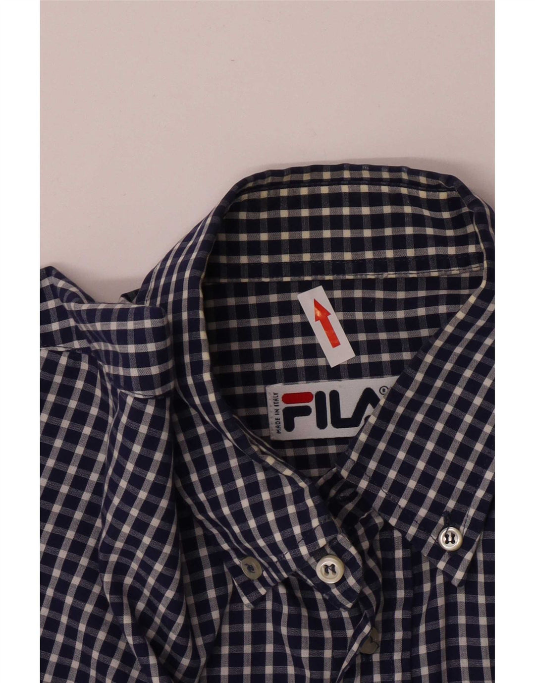 Fila Chemise Regular Fit Homme Bleu Marine Moyen Vichy Coton