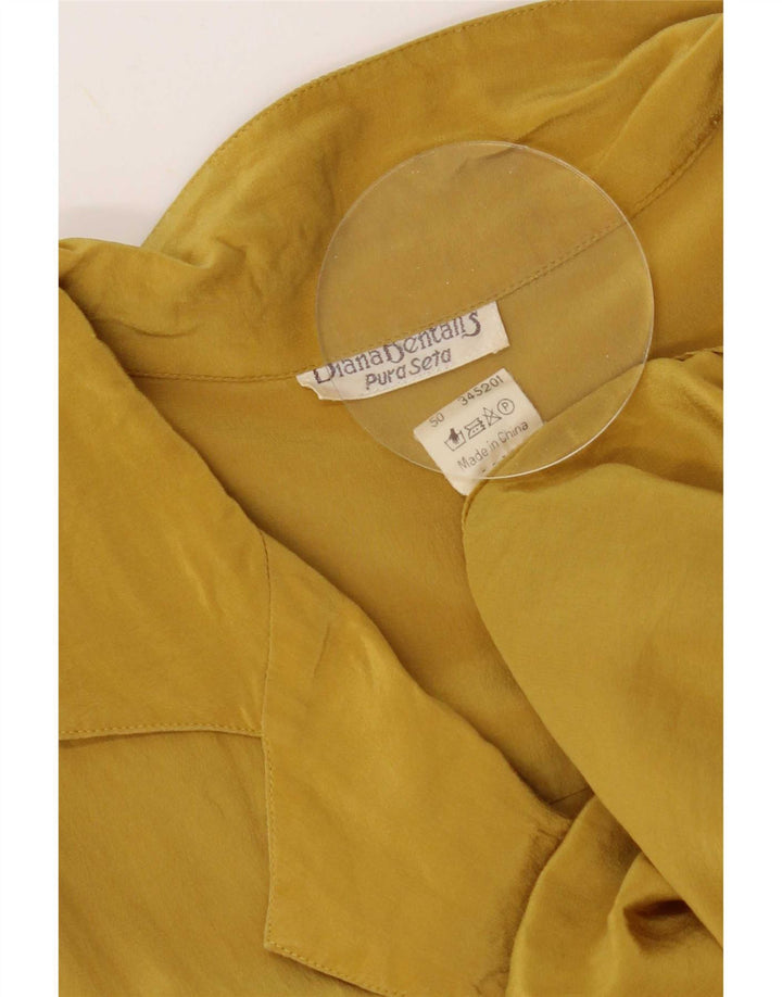 Robe droite pour femme de Diana Bentall IT 50 XL en soie jaune