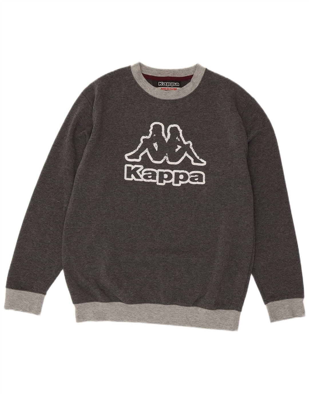 KAPPA Mens Graphic Sweatshirt Jumper Medium Grey Cotton