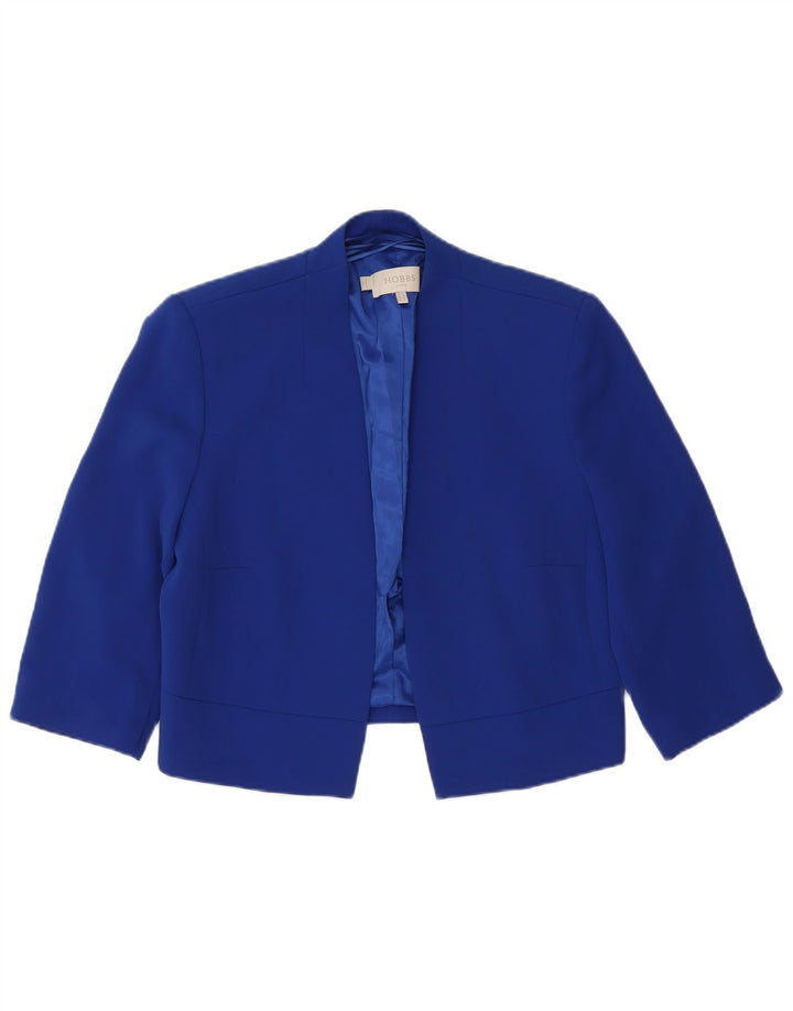 Hobbs Veste boléro à manches 3/4 pour femme UK 12 Bleu moyen Polyester