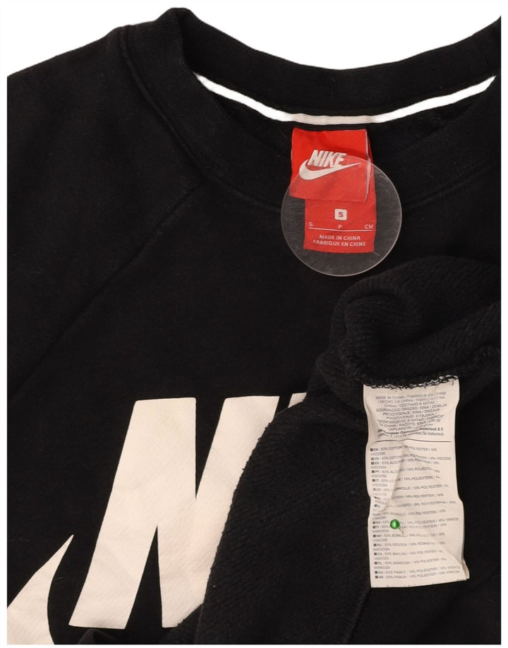 NIKE Sweat-shirt court surdimensionné pour femme UK 10 Petit Noir