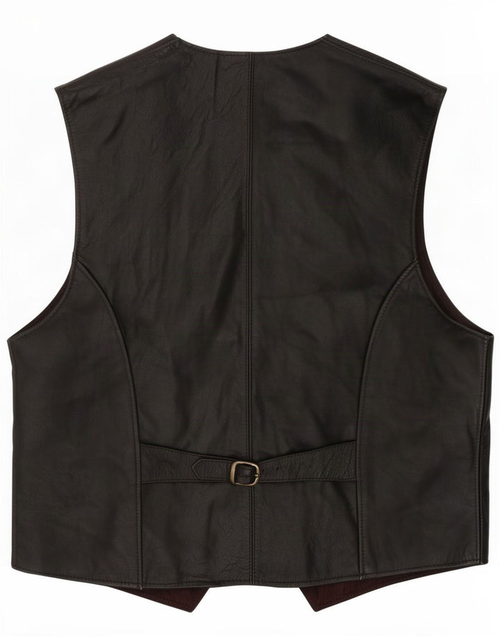 gilet en cuir homme vintage IT 52 Grand Noir