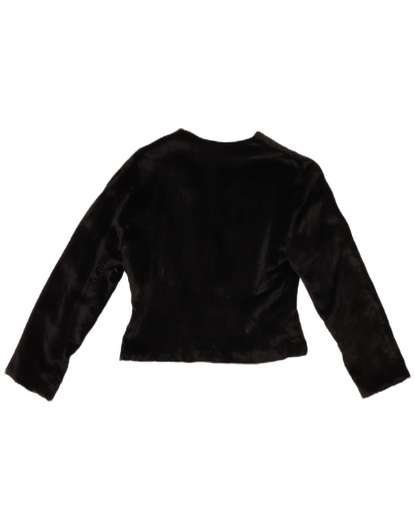 Veste Boléro Vintage Femme Velours UK 10 Petit Noir